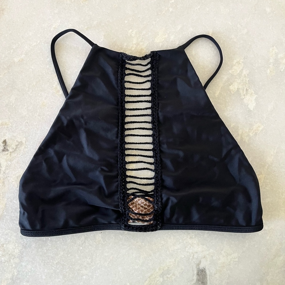 Acacia black swim top